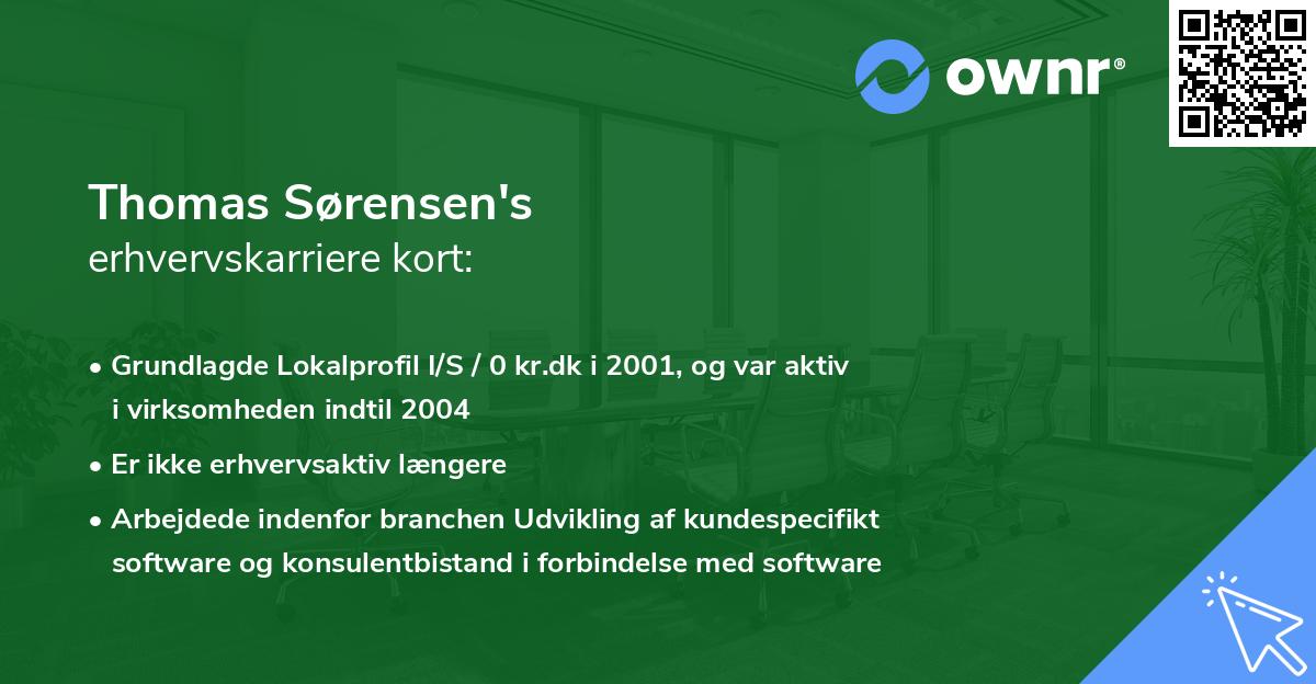 Thomas Sørensen's erhvervskarriere kort