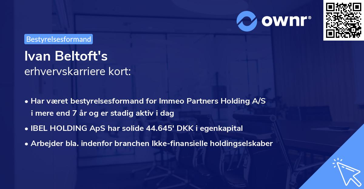 Ivan Beltoft's erhvervskarriere kort