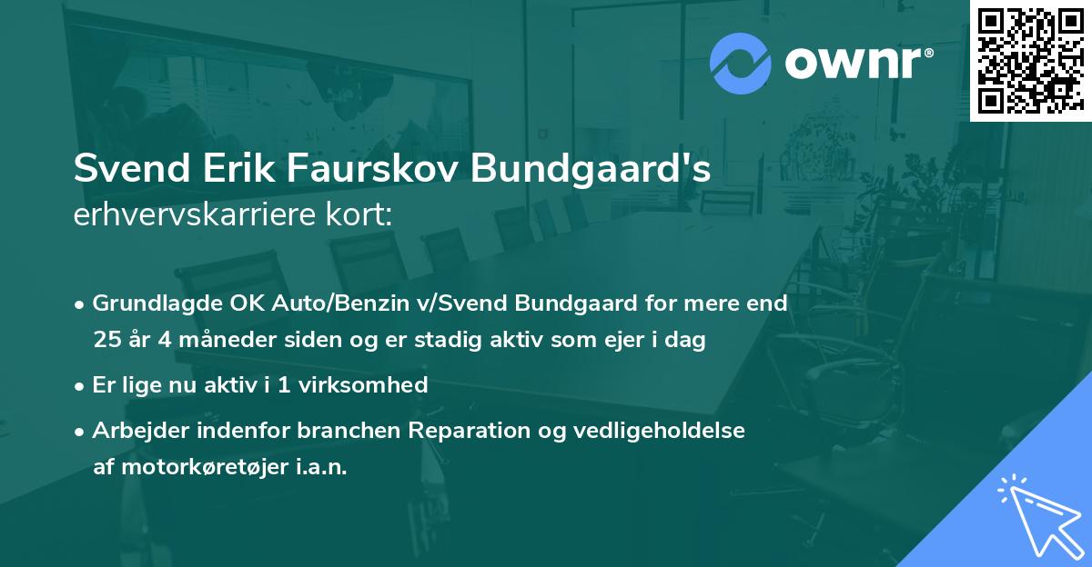 Svend Erik Faurskov Bundgaard's erhvervskarriere kort