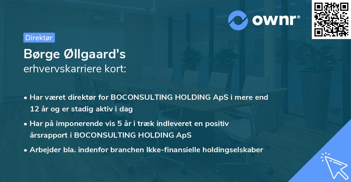 Børge Øllgaard's erhvervskarriere kort