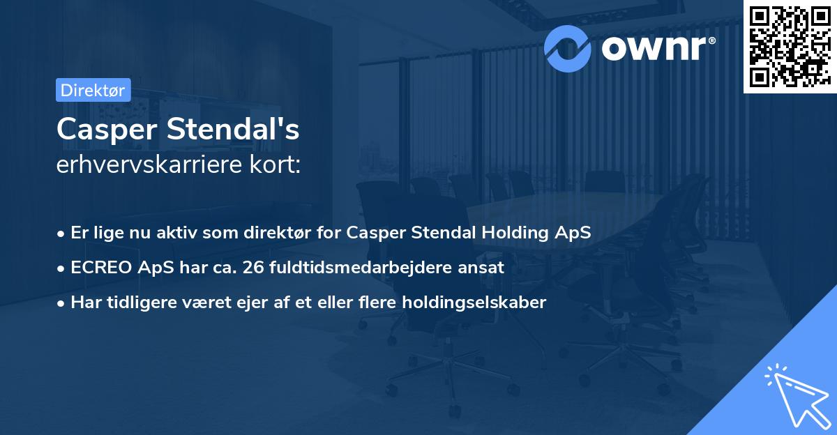 Casper Stendal's erhvervskarriere kort