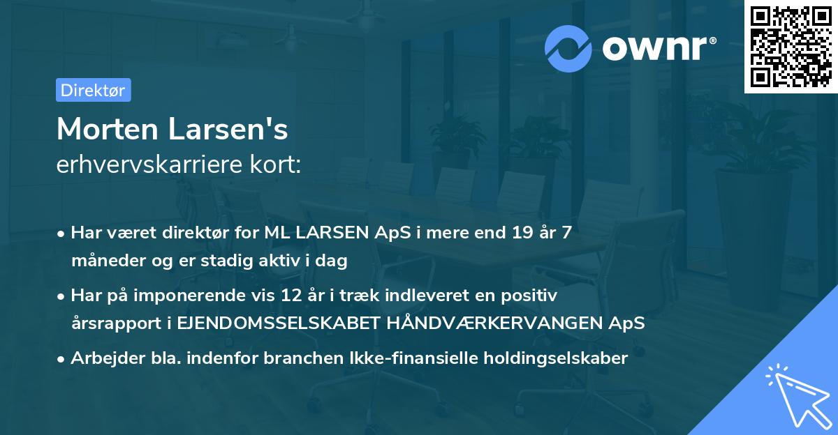 Morten Larsen's erhvervskarriere kort