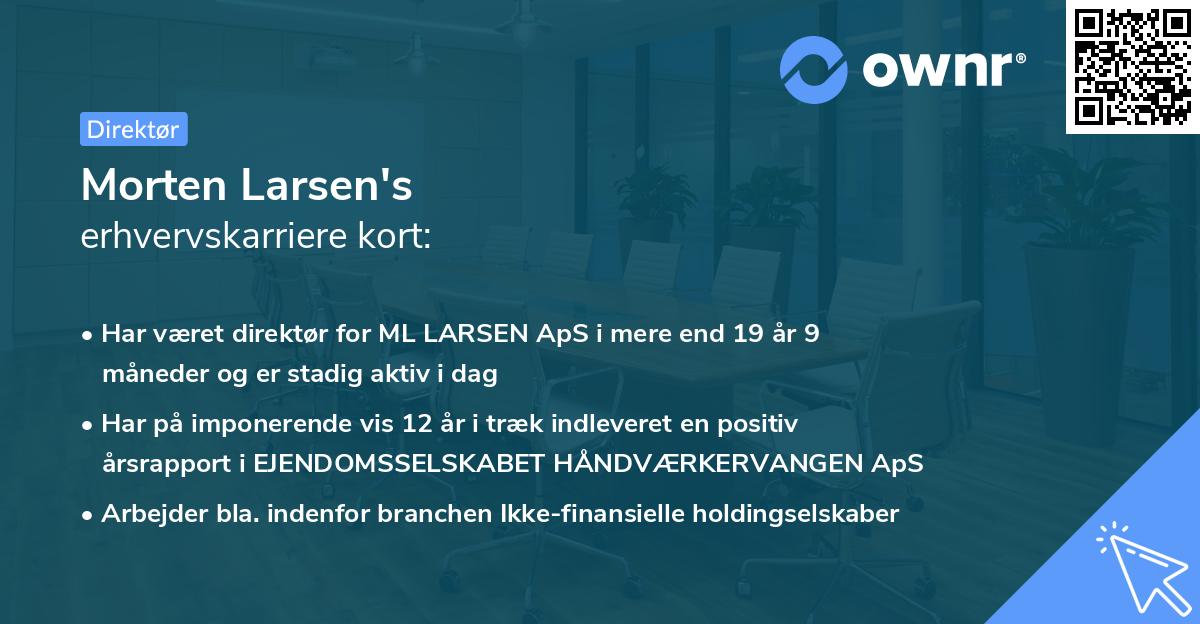 Morten Larsen's erhvervskarriere kort
