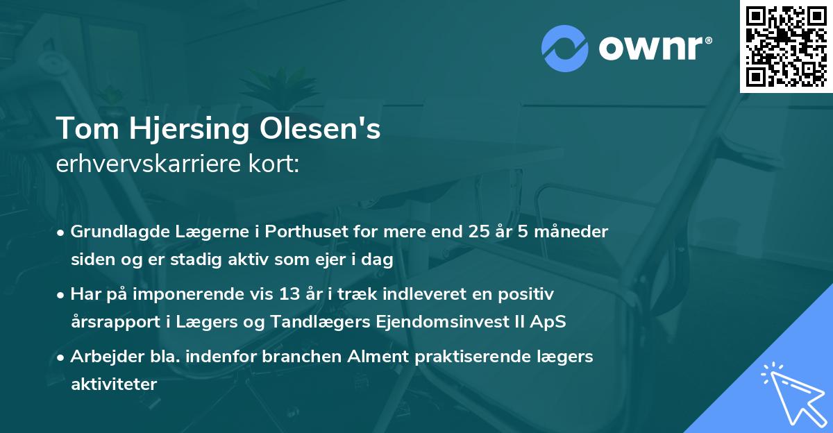 Tom Hjersing Olesen's erhvervskarriere kort