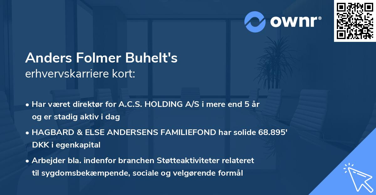 Anders Folmer Buhelt's erhvervskarriere kort