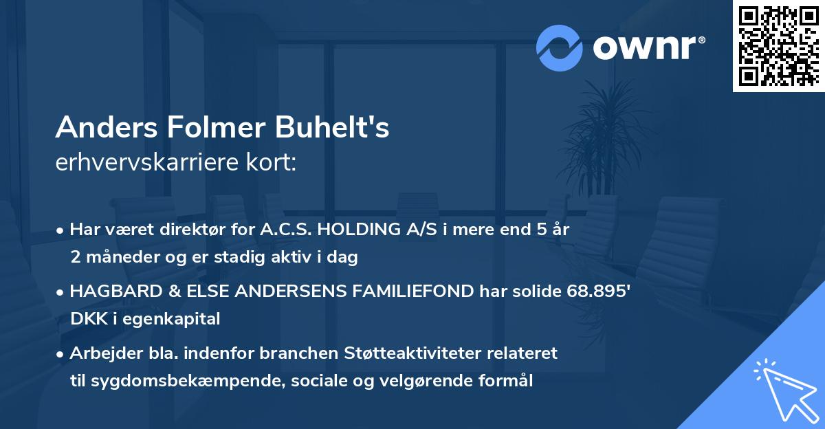 Anders Folmer Buhelt's erhvervskarriere kort