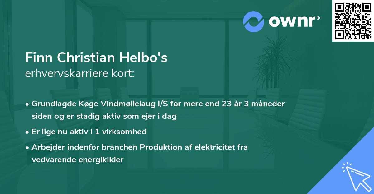 Finn Christian Helbo's erhvervskarriere kort