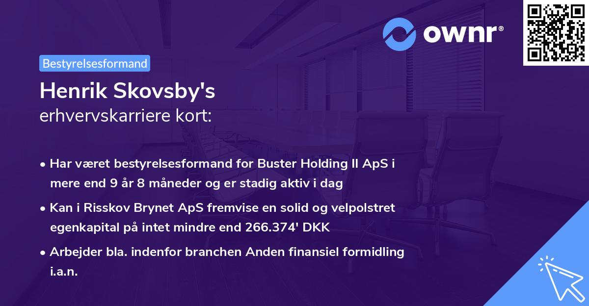 Henrik Skovsby's erhvervskarriere kort