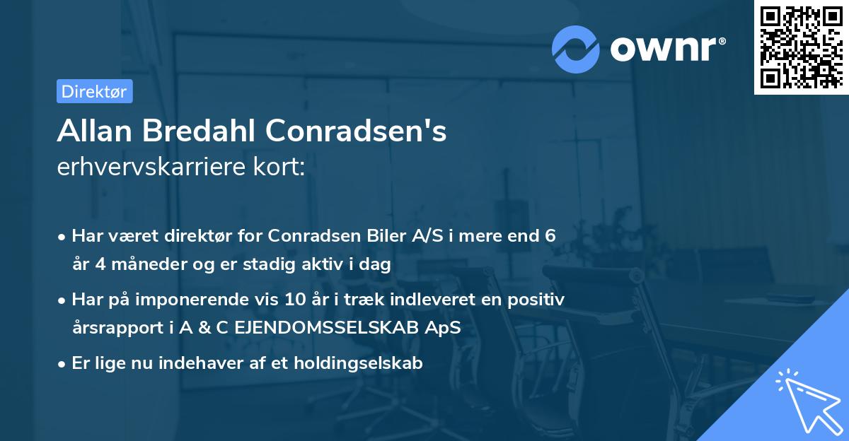 Allan Bredahl Conradsen's erhvervskarriere kort