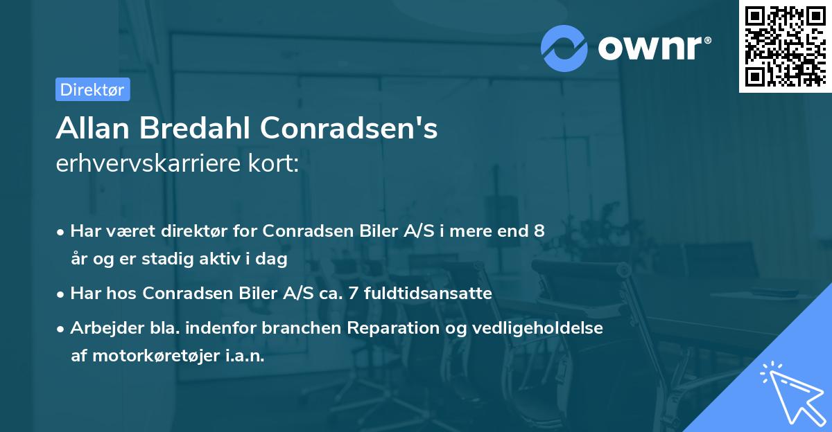 Allan Bredahl Conradsen's erhvervskarriere kort