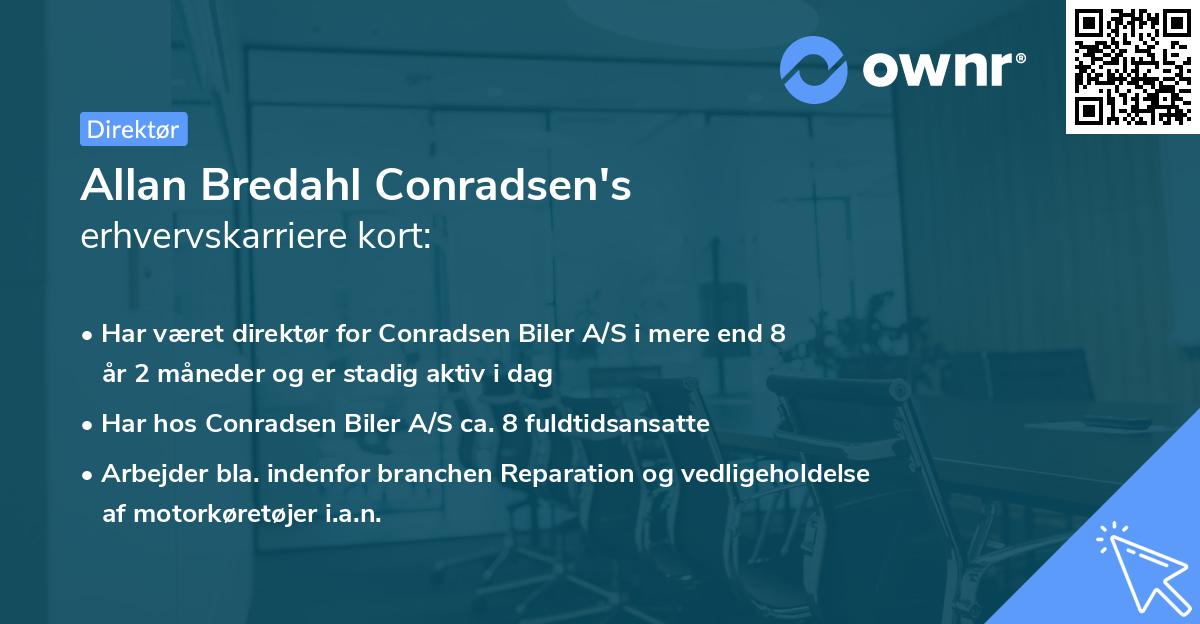 Allan Bredahl Conradsen's erhvervskarriere kort