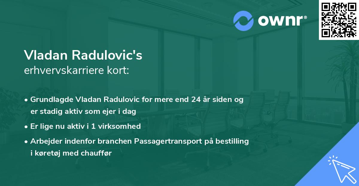 Vladan Radulovic's erhvervskarriere kort