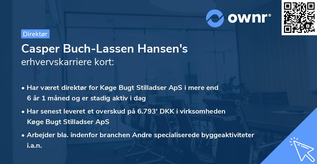 Casper Buch-Lassen Hansen's erhvervskarriere kort