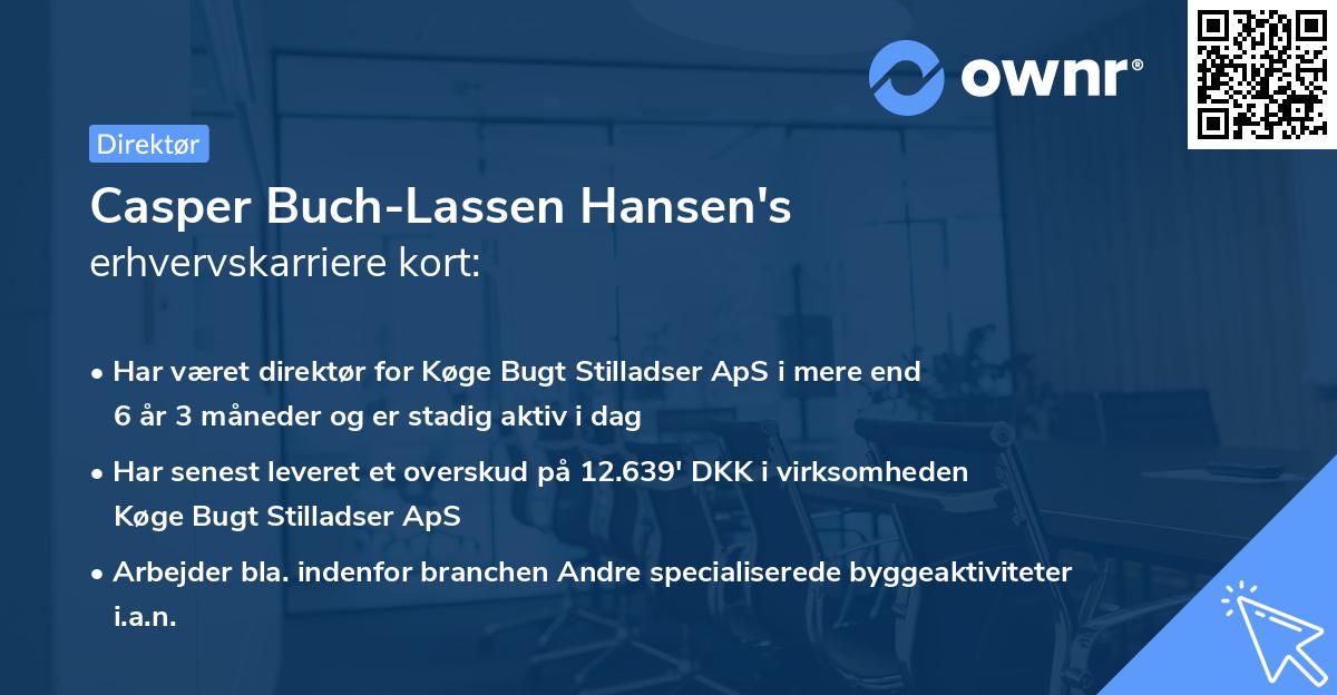 Casper Buch-Lassen Hansen's erhvervskarriere kort