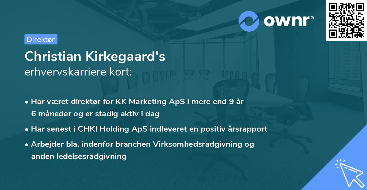 Christian Kirkegaard's erhvervskarriere kort