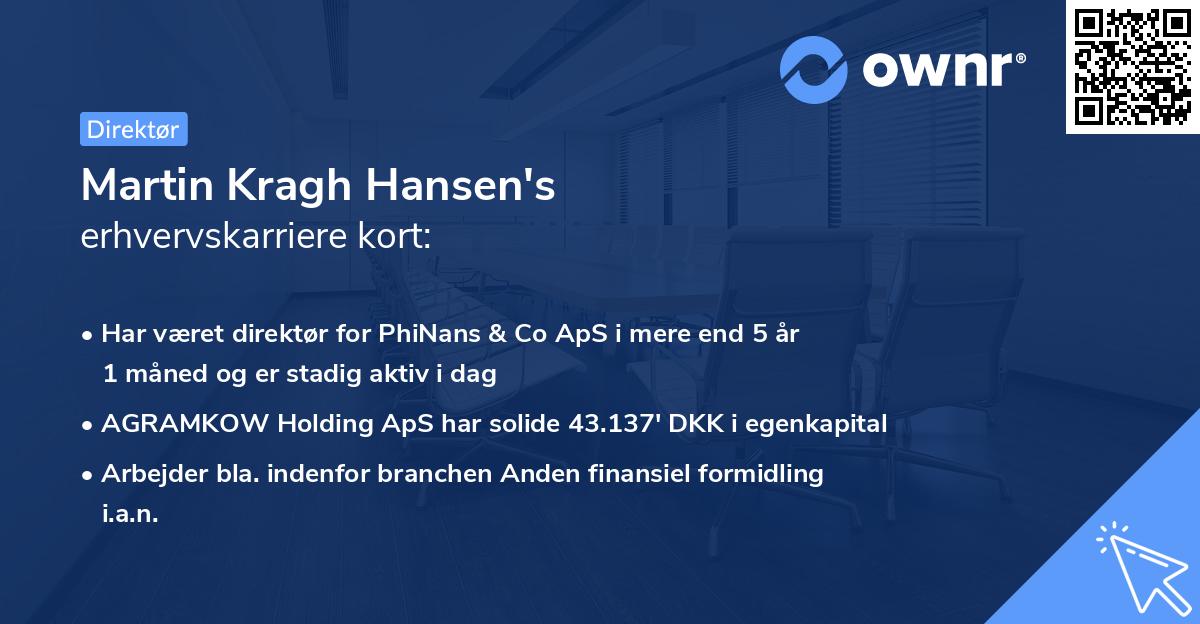 Martin Kragh Hansen's erhvervskarriere kort