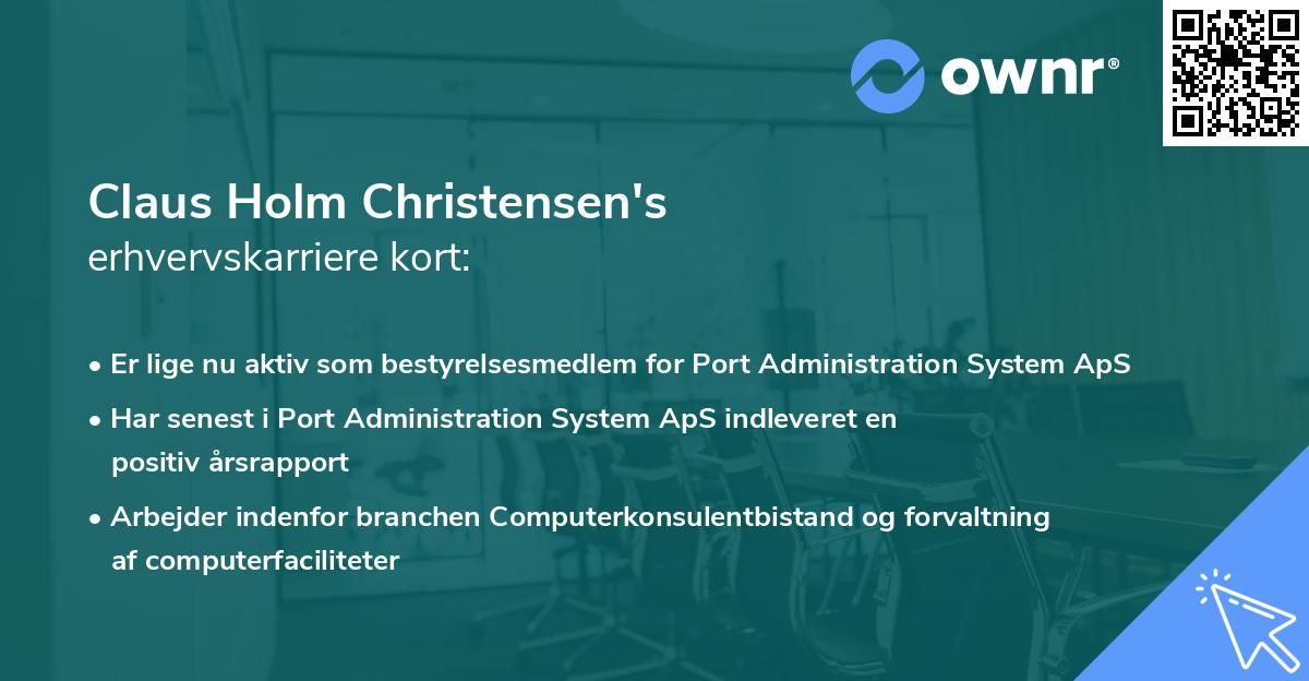 Claus Holm Christensen's erhvervskarriere kort