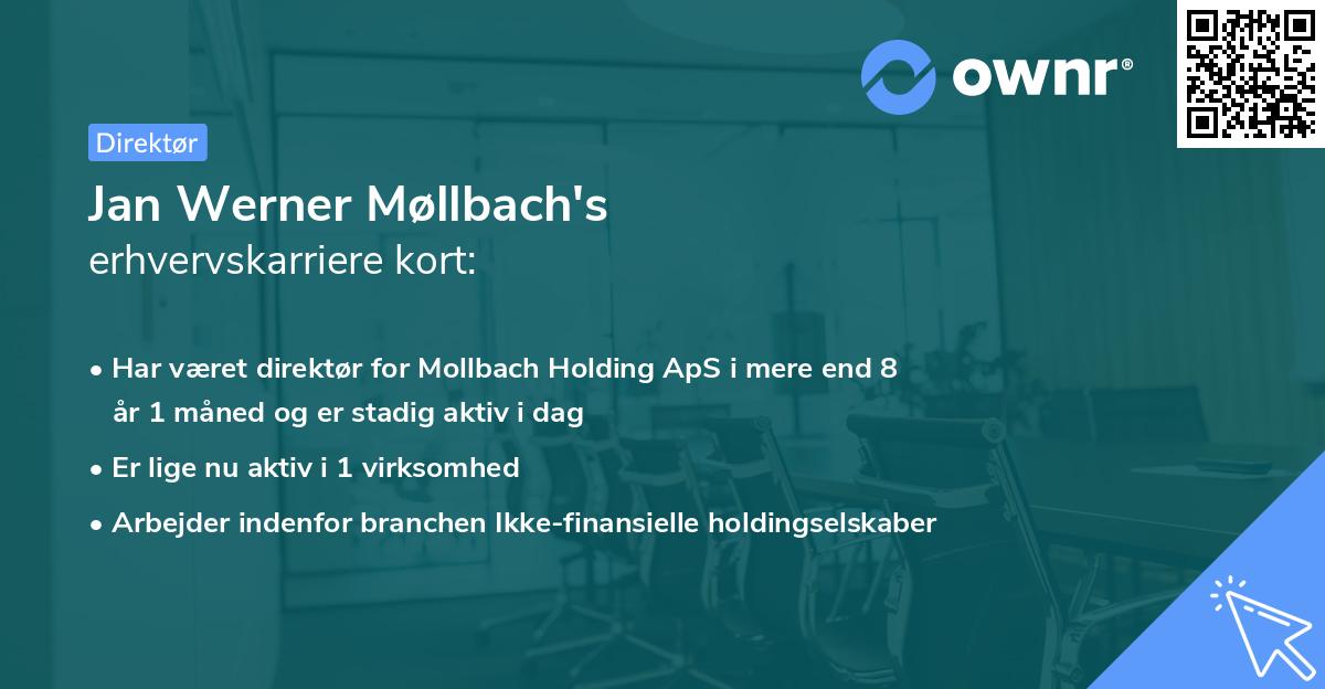 Jan Werner Møllbach's erhvervskarriere kort