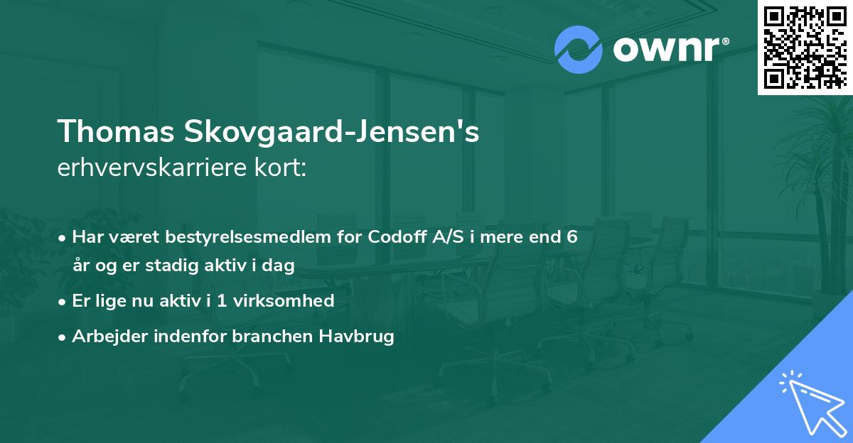 Thomas Skovgaard-Jensen's erhvervskarriere kort