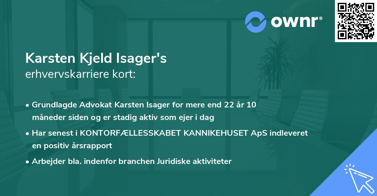 Karsten Kjeld Isager's erhvervskarriere kort