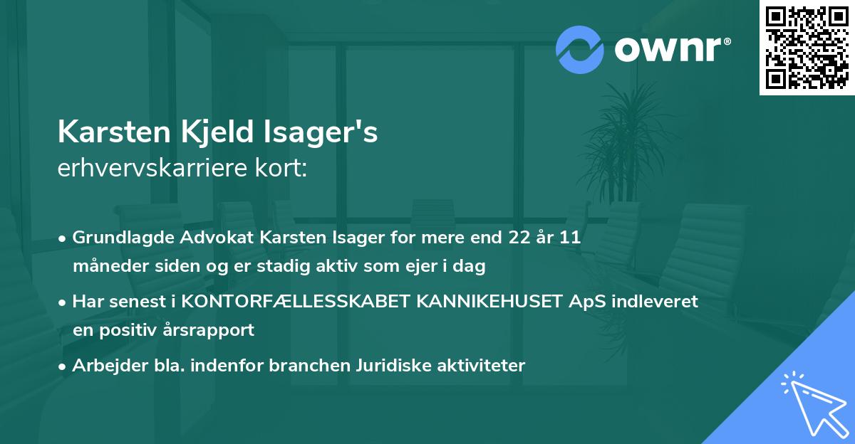 Karsten Kjeld Isager's erhvervskarriere kort
