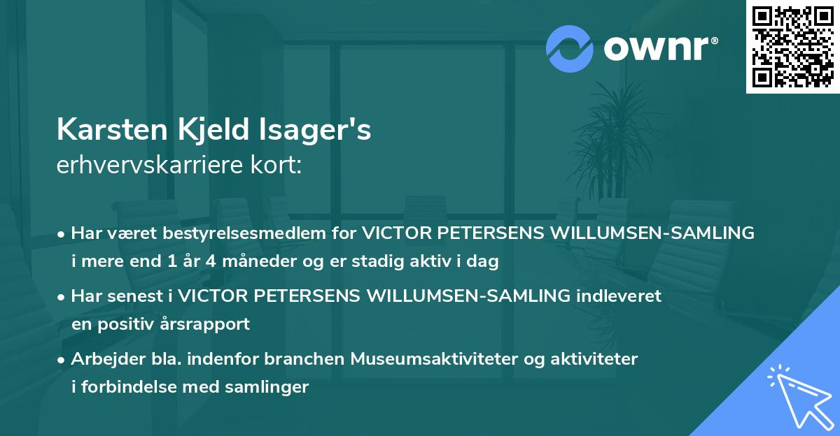 Karsten Kjeld Isager's erhvervskarriere kort