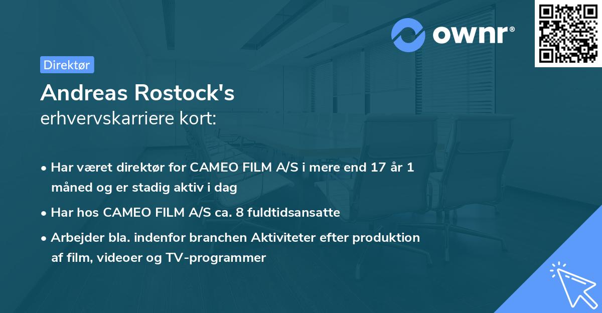 Andreas Rostock's erhvervskarriere kort