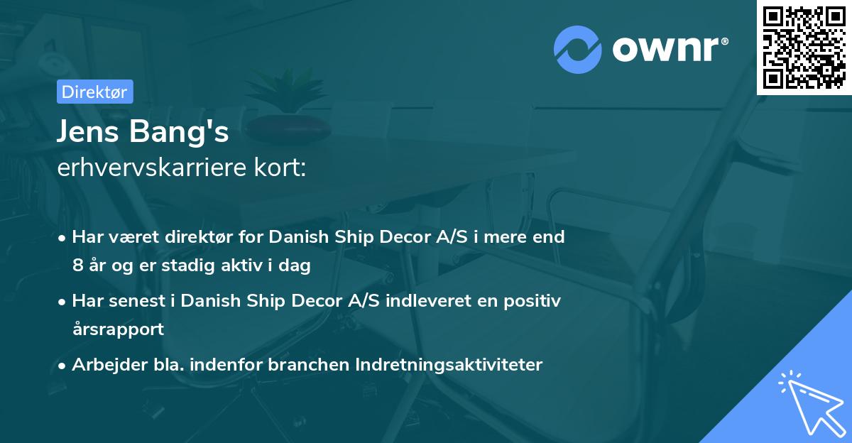 Jens Bang's erhvervskarriere kort