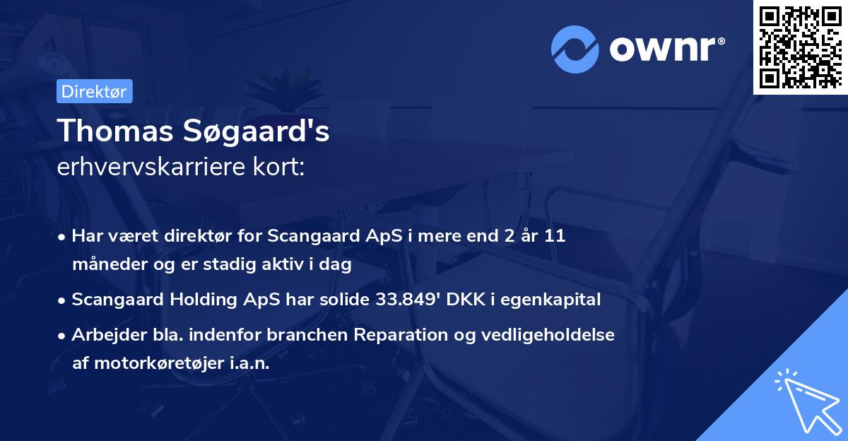 Thomas Søgaard's erhvervskarriere kort