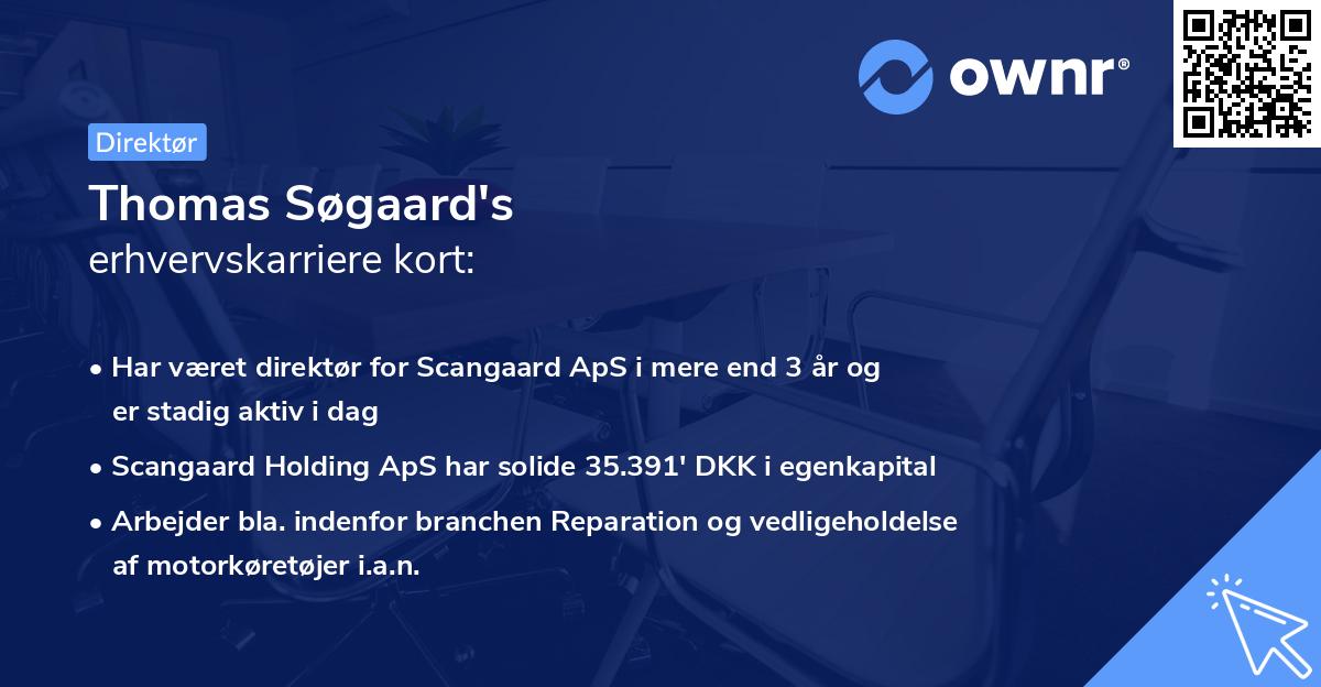 Thomas Søgaard's erhvervskarriere kort