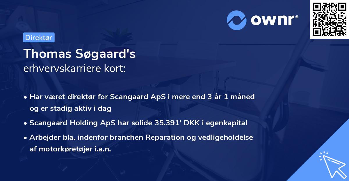 Thomas Søgaard's erhvervskarriere kort