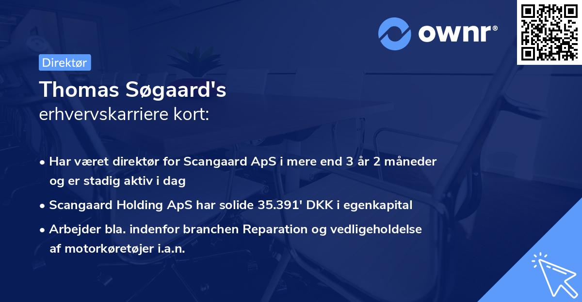 Thomas Søgaard's erhvervskarriere kort