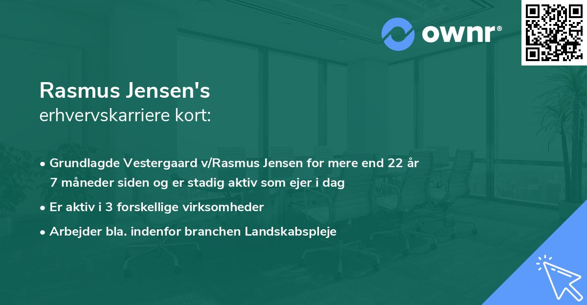 Rasmus Jensen's erhvervskarriere kort