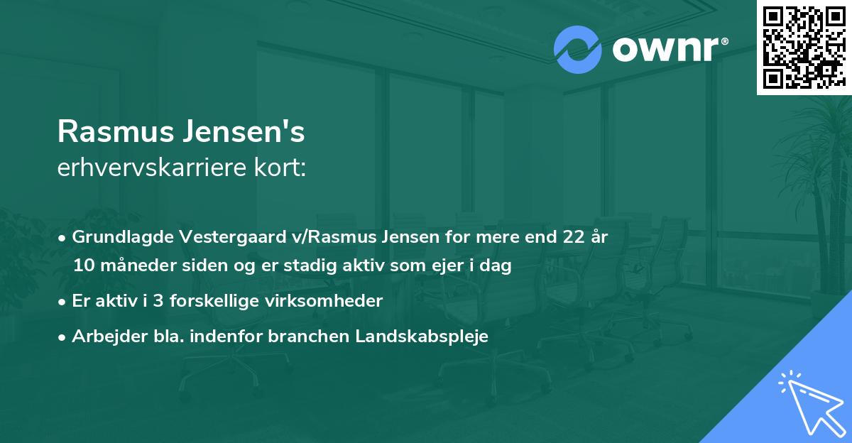 Rasmus Jensen's erhvervskarriere kort