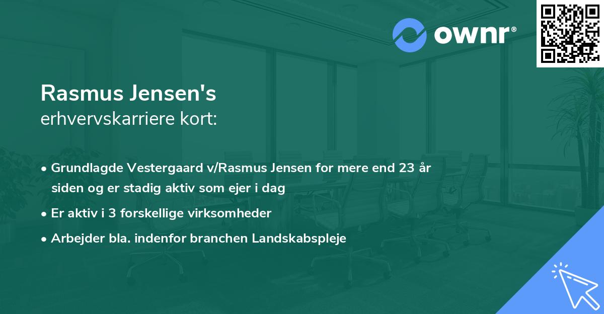 Rasmus Jensen's erhvervskarriere kort