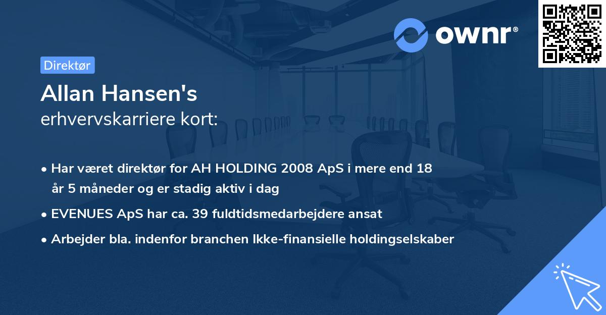 Allan Hansen's erhvervskarriere kort
