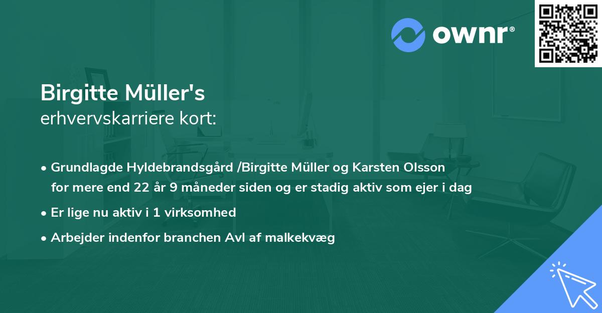 Birgitte Müller's erhvervskarriere kort