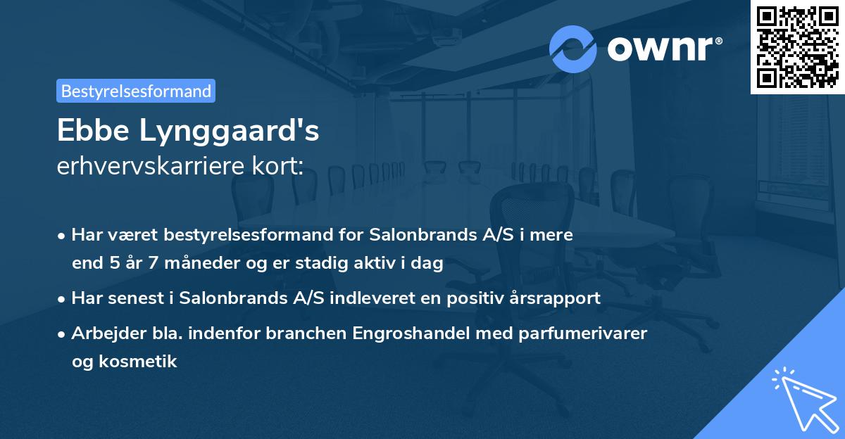 Ebbe Lynggaard's erhvervskarriere kort