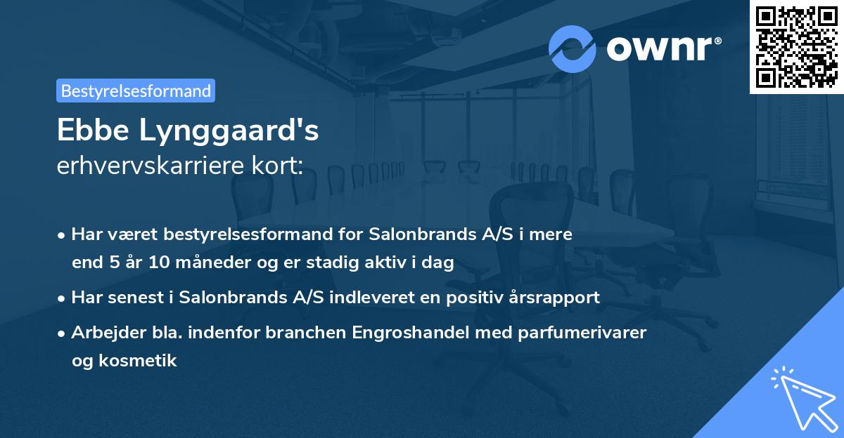 Ebbe Lynggaard's erhvervskarriere kort