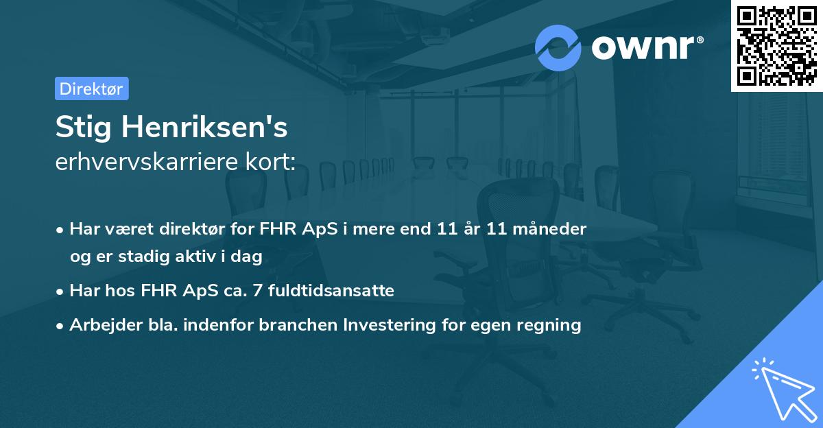Stig Henriksen's erhvervskarriere kort