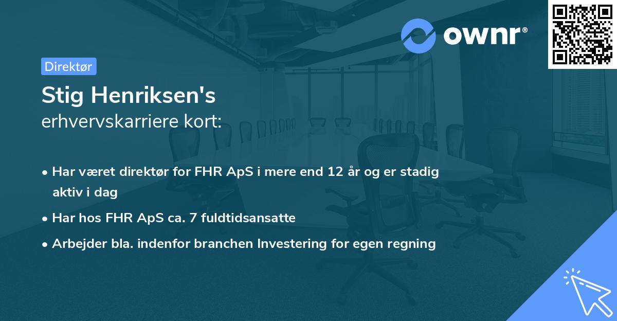 Stig Henriksen's erhvervskarriere kort