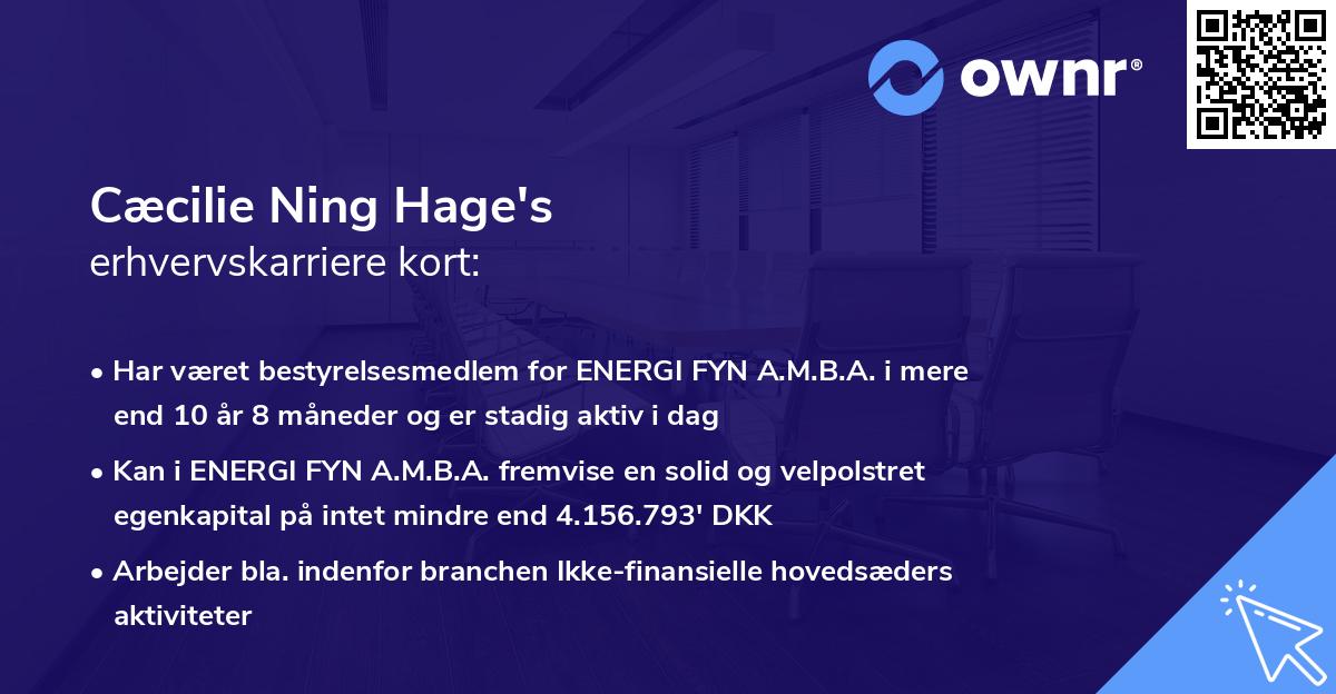 Cæcilie Ning Hage's erhvervskarriere kort