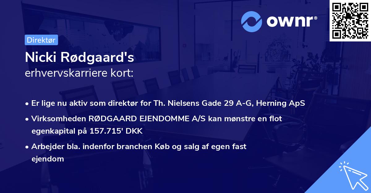 Nicki Rødgaard's erhvervskarriere kort