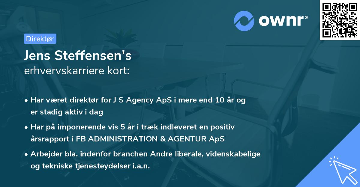 Jens Steffensen's erhvervskarriere kort