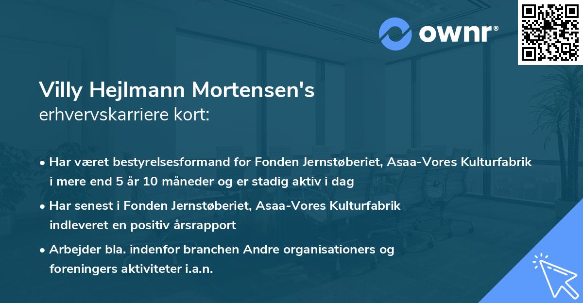 Villy Hejlmann Mortensen's erhvervskarriere kort