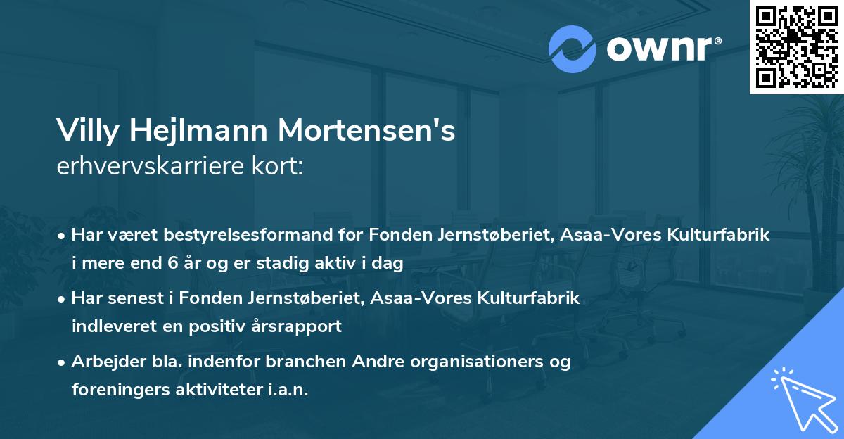 Villy Hejlmann Mortensen's erhvervskarriere kort