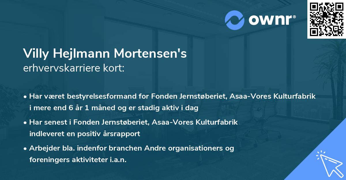 Villy Hejlmann Mortensen's erhvervskarriere kort