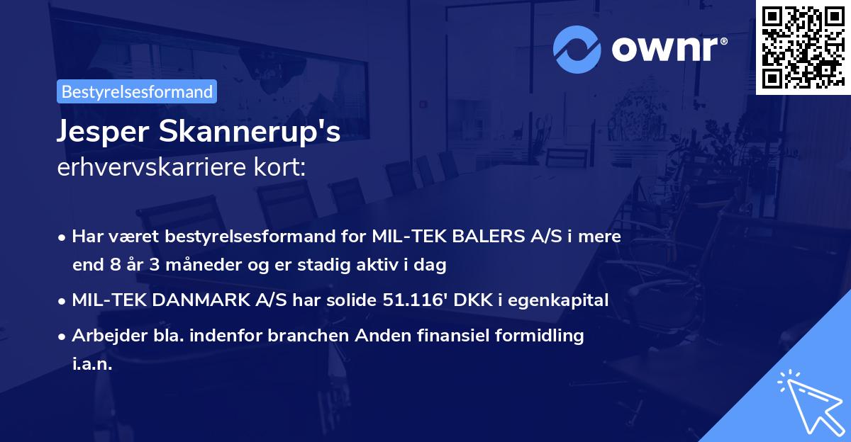 Jesper Skannerup's erhvervskarriere kort