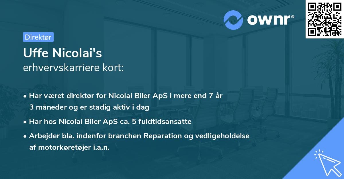 Uffe Nicolai's erhvervskarriere kort