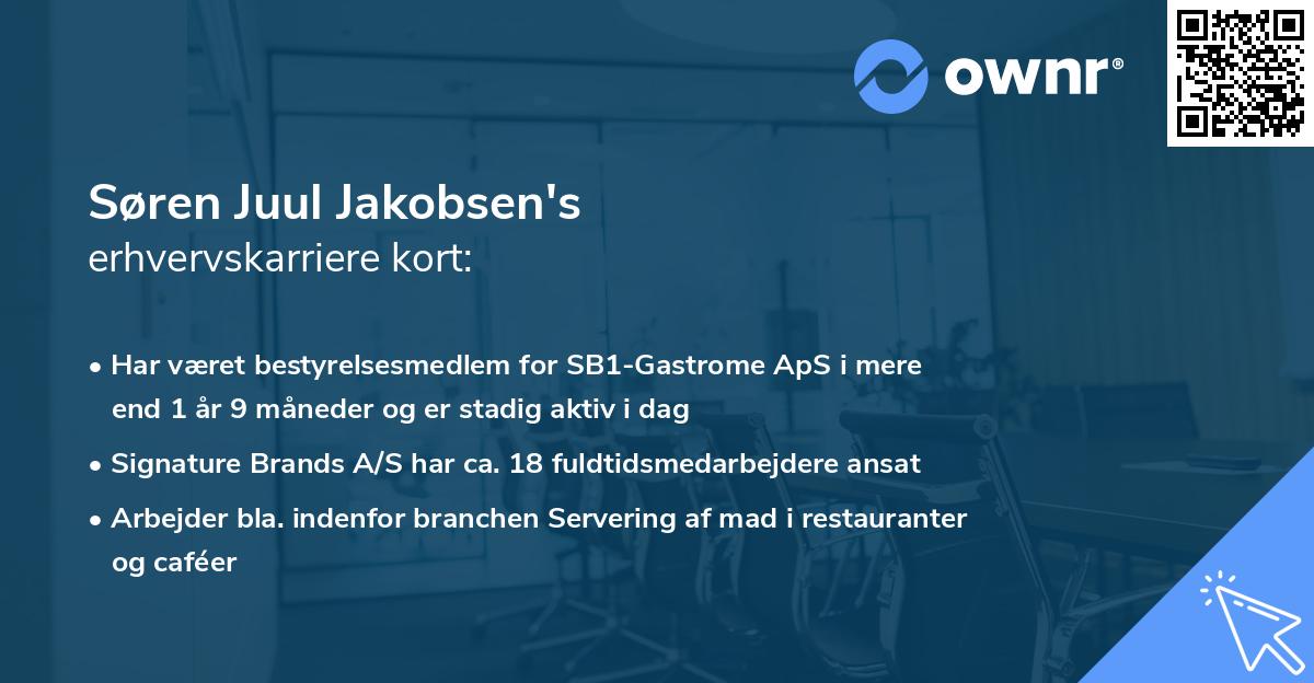 Søren Juul Jakobsen's erhvervskarriere kort